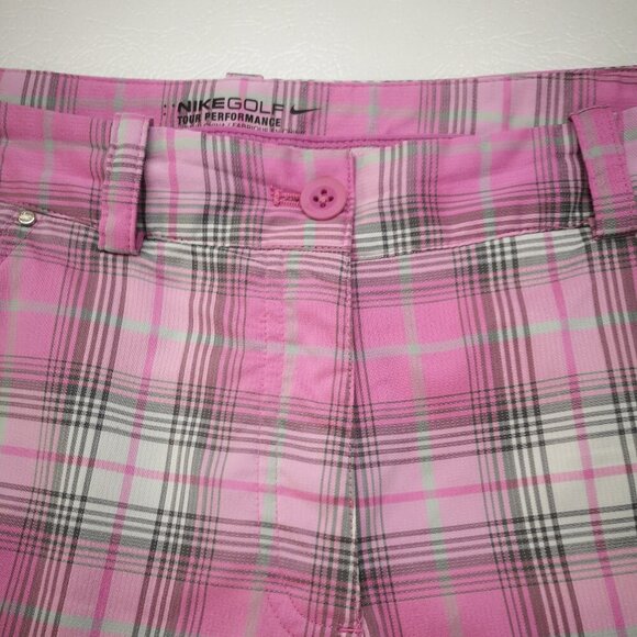 Nike Golf Tour Performance Dri-Fit Ladies Size 14 Plaid Shorts - Picture 6 of 13